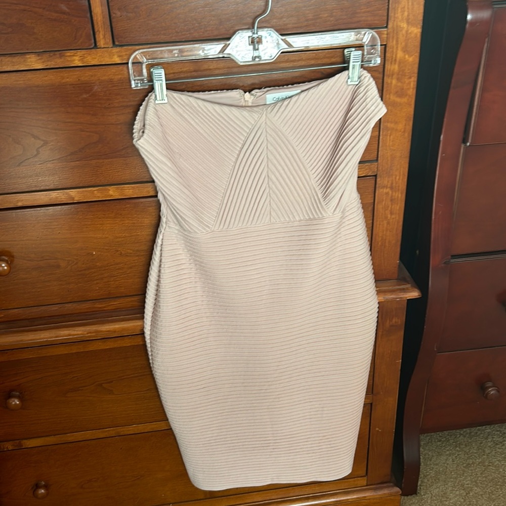 Strapless bodycon dress in nude